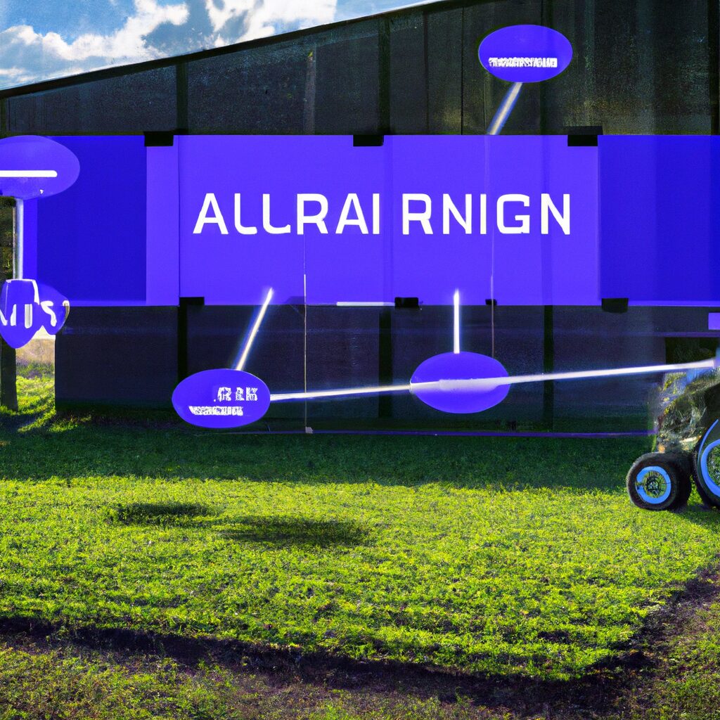 AI in agriculture: Modern farm with advanced technology